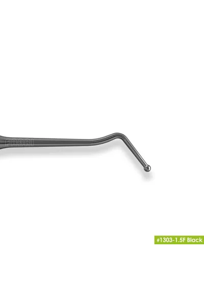 1303-1,5F Black Узкая гладилка с двухугловым штопфером-шариком Ø1.5mm. Эргономичная ручка Ø10mm. Покрытие Black