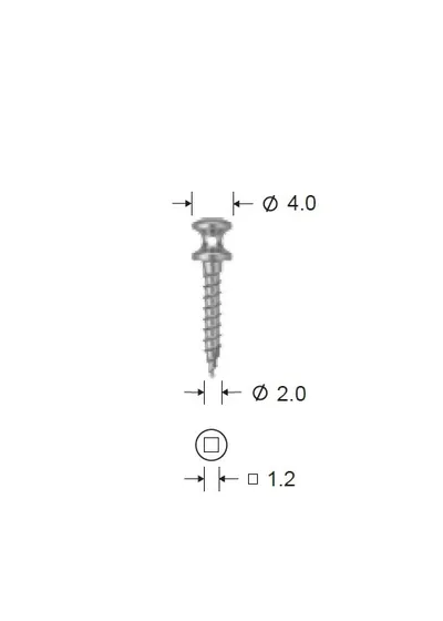 Мини-имплантат (винт для межчелюстной фиксации), D=2.0 мм, L=9мм