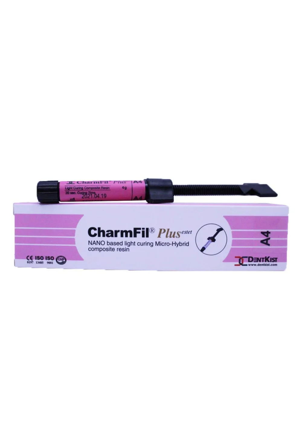 Композит светоотверждаемый нанонаполненный, DentKist, CharmFil Plus Refill, A4, шприц, 4 г