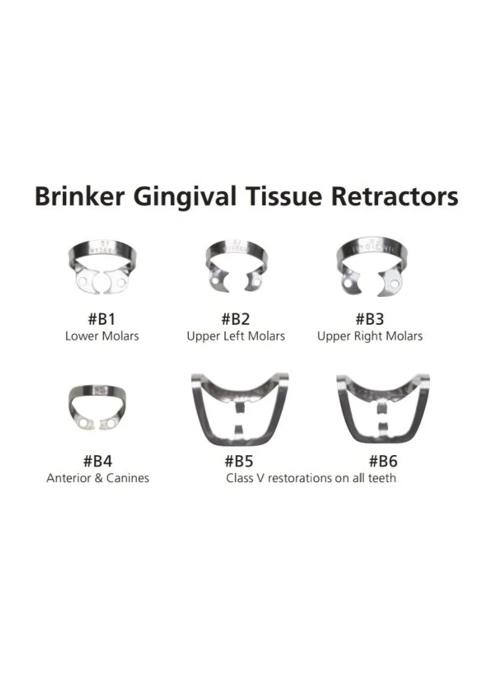 HYGENIC BRINKER UNIVERSAL CLAMP SET - набор кламмеров для сильно разрушенных зубов, 6 шт
