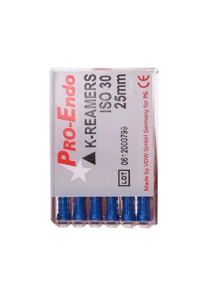 K-Reamers Pro-Endo - дрильборы ручные, сталь, 25 мм, №30, 6 шт