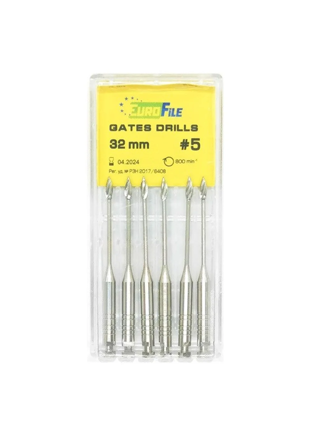 Gates Drills - дрильборы машинные, для расширения коронковой трети канала, 32 мм, размер 5, сталь, 6 шт