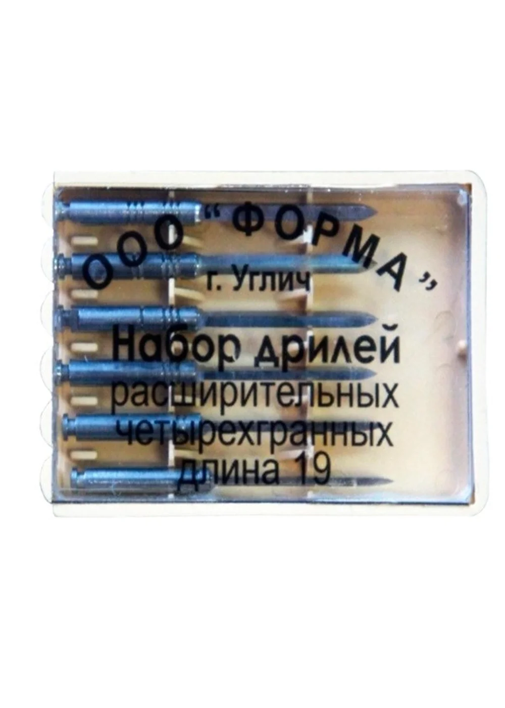 Набор, Форма, Дриль расширительный четырёхгранный, 6 шт, длина 19 мм, сталь