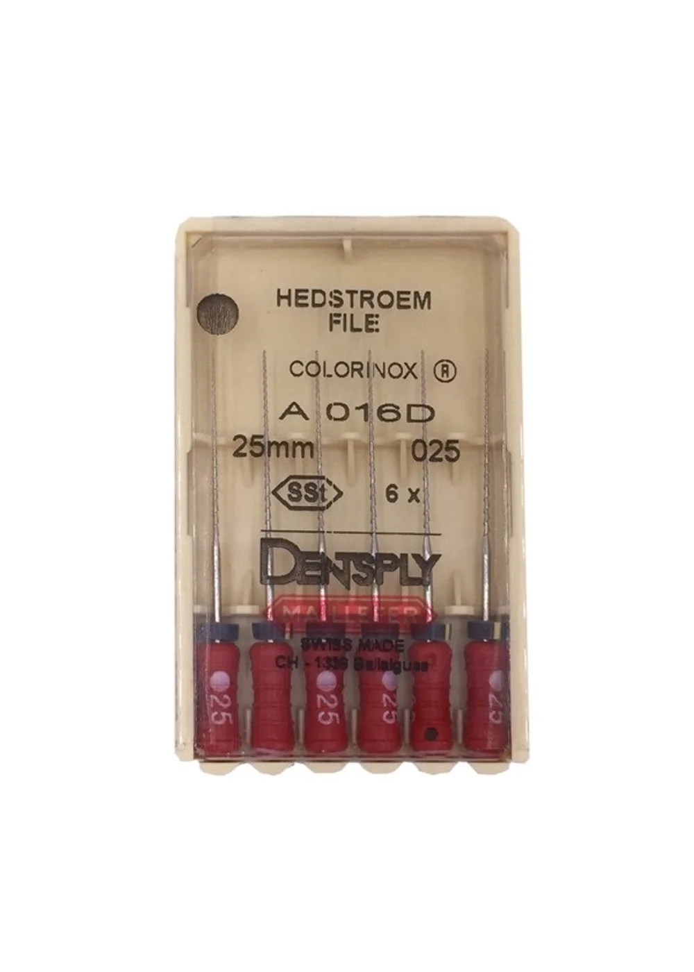 HEDSTROEM FILE COLORINOX – корневые буравы ручные, №25, 25 мм, 6 шт