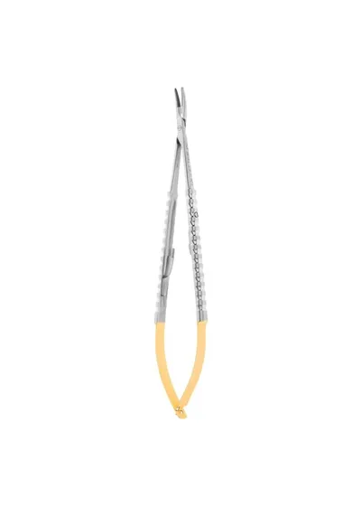 Иглодержатель микрохирургический изогнутый Micro-Nadelhalter TC, 18 см