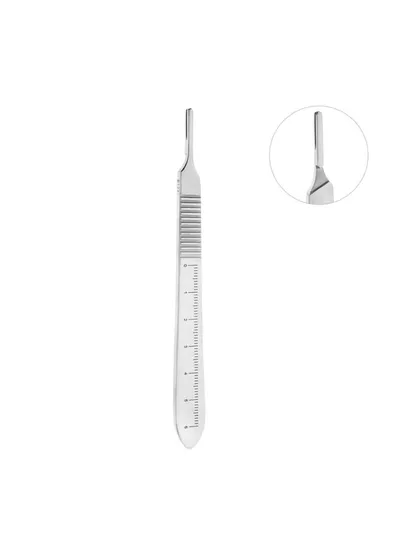 Рукоятка для скальпеля, Nopa Instruments, №3, с линейкой, 120 мм