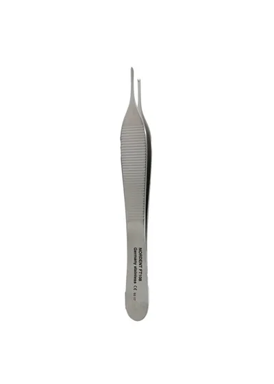 Щипцы Adson #108, тканевые, зубчатые 1х2, 120 мм