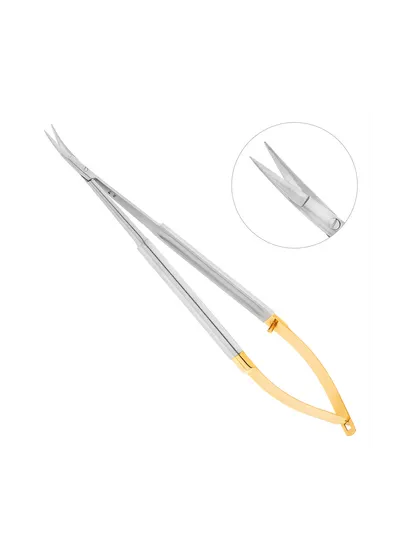 HLW 40-48B - ножницы хирургические изогнутые Micro Schere TC, 170 мм