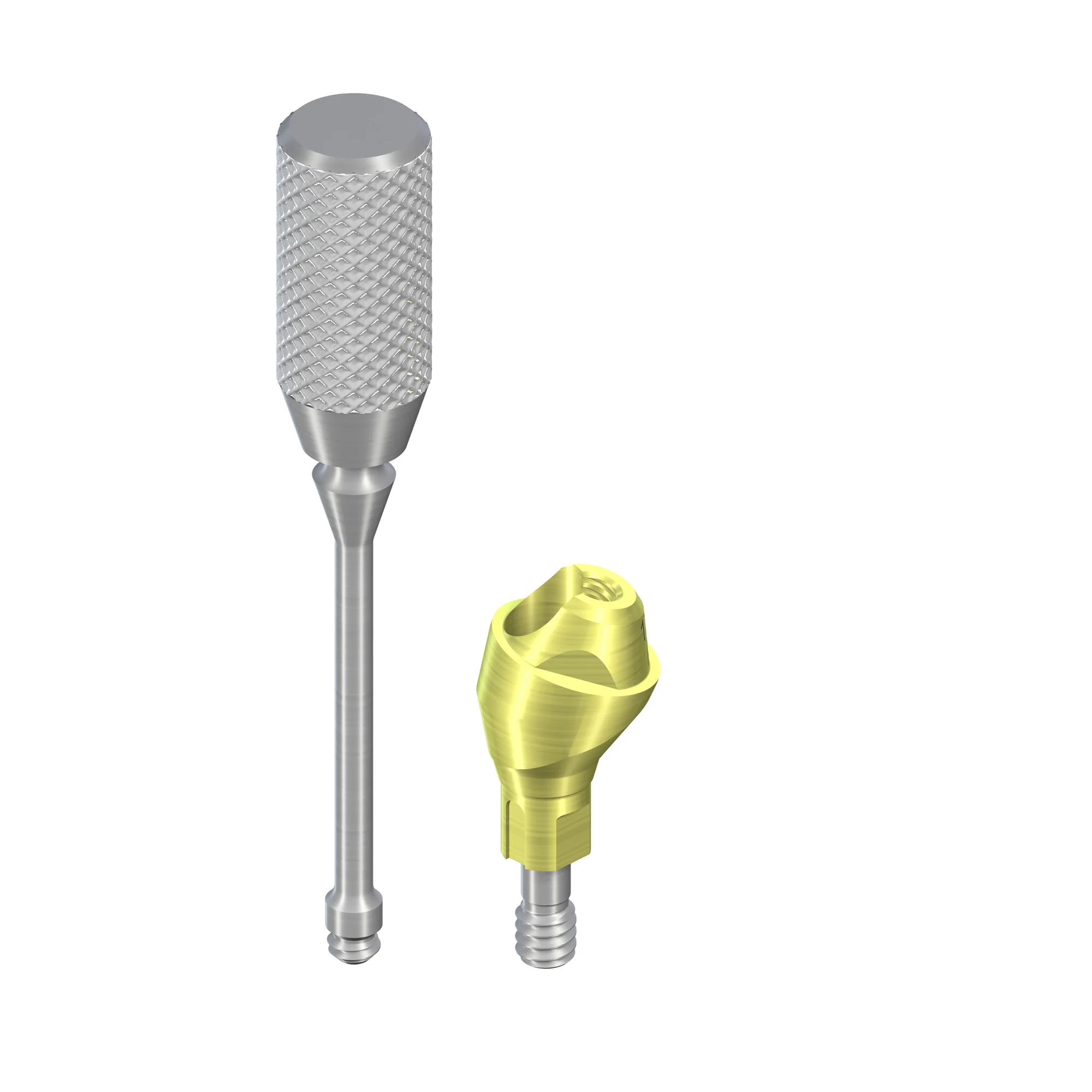 Угловой абатмент для винтовой фиксации, 17° тип А, NC, Ø 4,6 мм, GH 4 мм, TAN, со штифтом