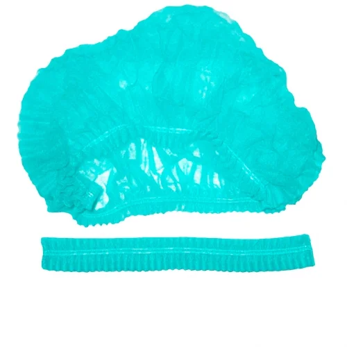 Шапочки Шарлотта на резинке БИРЮЗОВЫЕ, 125шт.