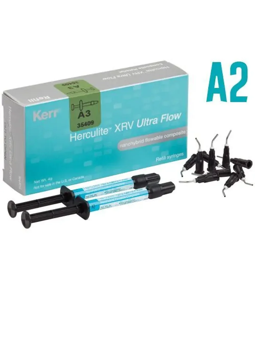 Жидкотекучий композит, Kerr, Геркулайт XRV Ультра Флоу (Herculite XRV Ultra Flow), А2, 2шпрх2гр