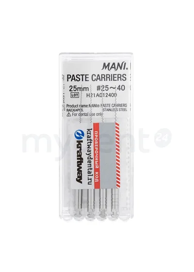Каналонаполнитель машинный, MANI, Paste carriers, длина 25 мм, ISO-25-40, 4 шт