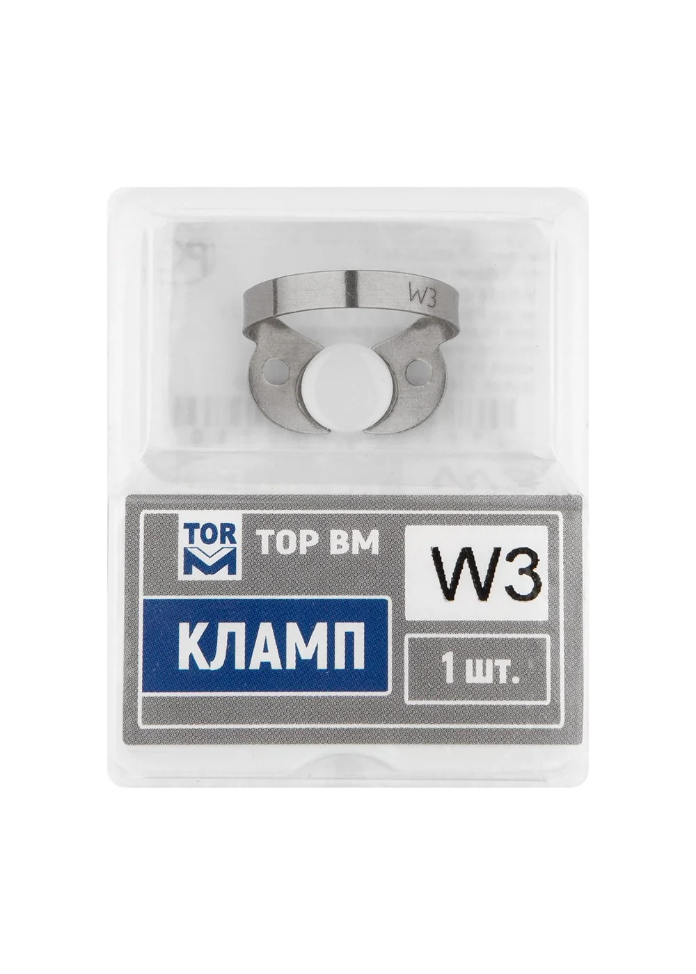 Кламп, ТОР, № W3, для фронтальных зубов, нержавеющая сталь