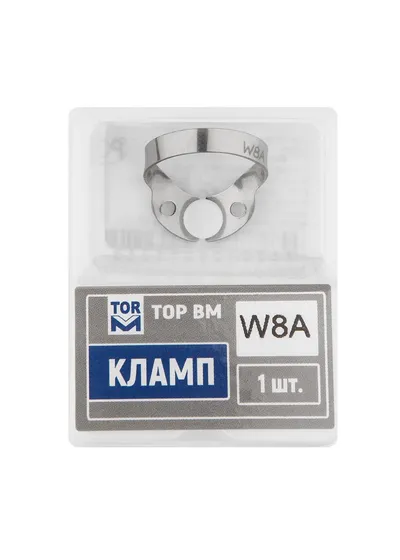 Кламп, ТОР, № W8А, для фронтальных зубов, нержавеющая сталь