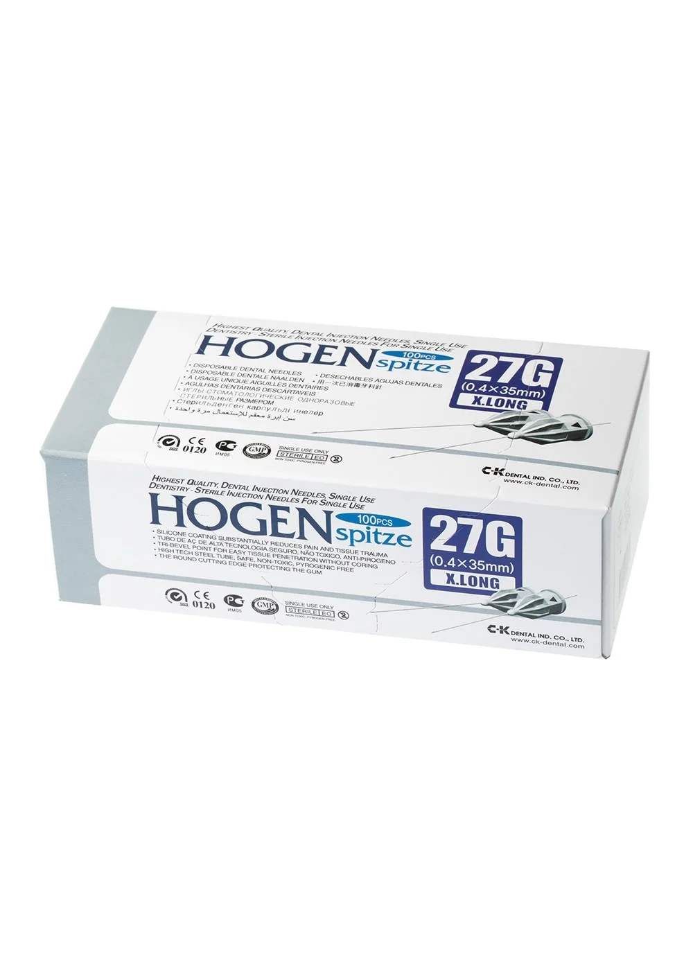 Игла карпульная, C-K DENTAL, Hogen Spitze 27G 35мм