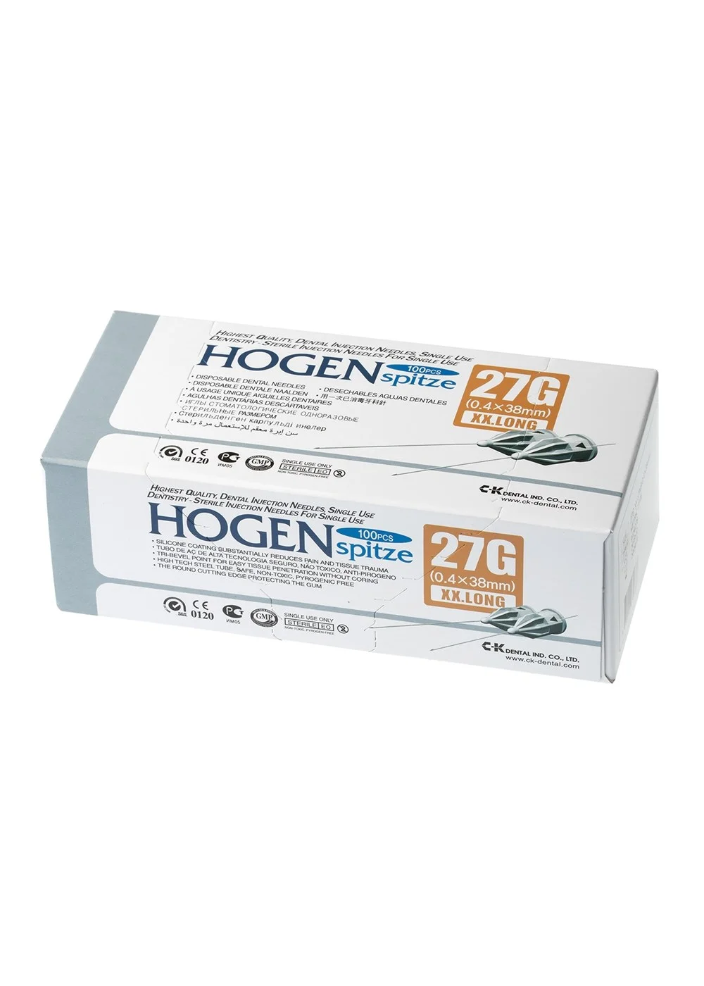 Игла карпульная, C-K DENTAL, Hogen Spitze 27G 38мм