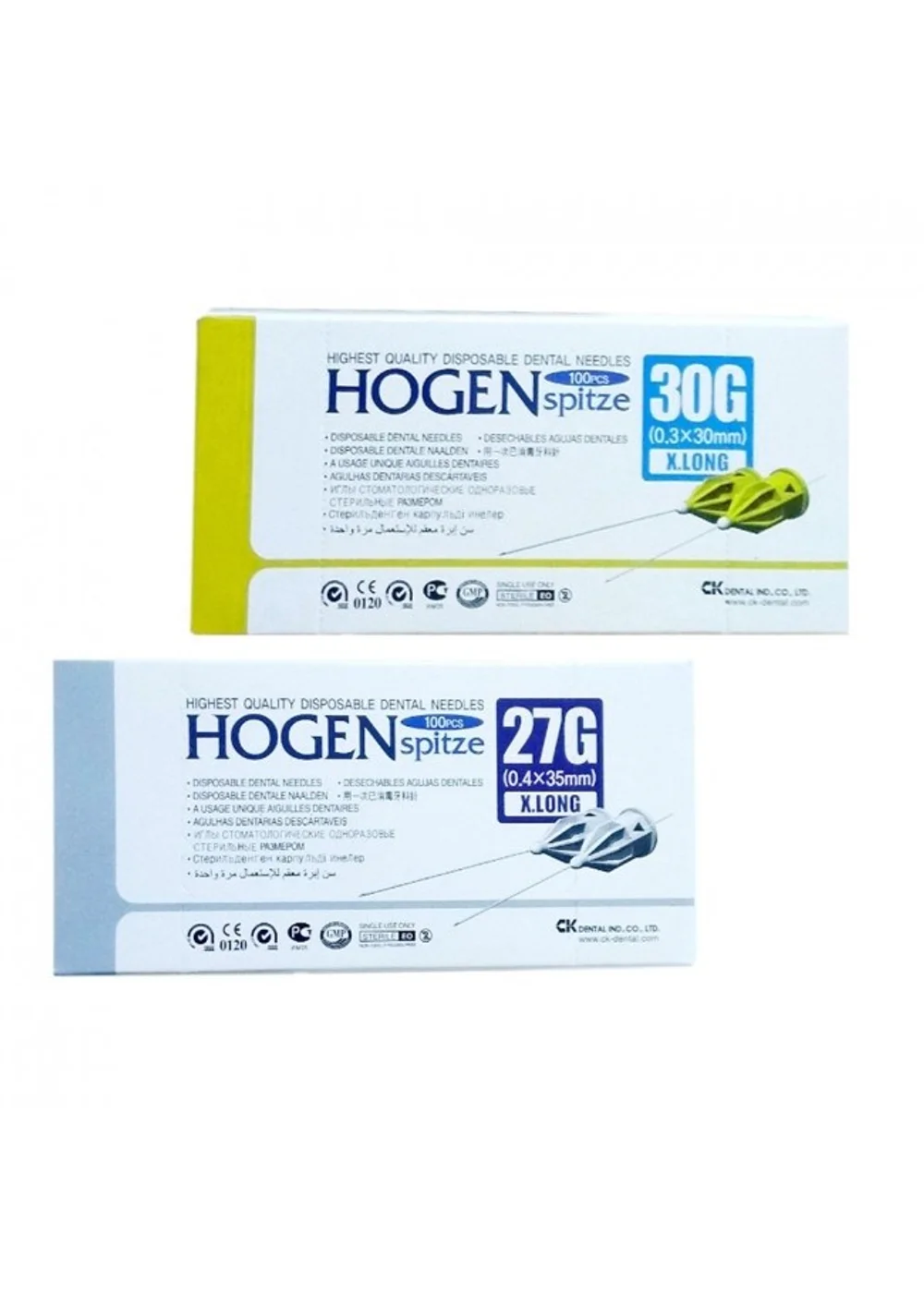 Игла карпульная, C-K DENTAL, Hogen Spitze 27G 40мм
