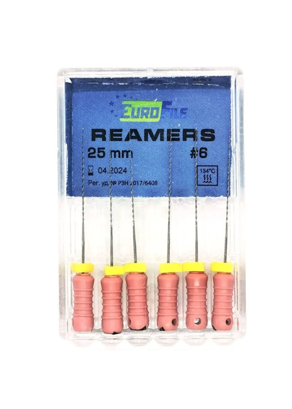 Бор, Eurofile, Reamers, 25 мм, №06, сталь, 6 шт