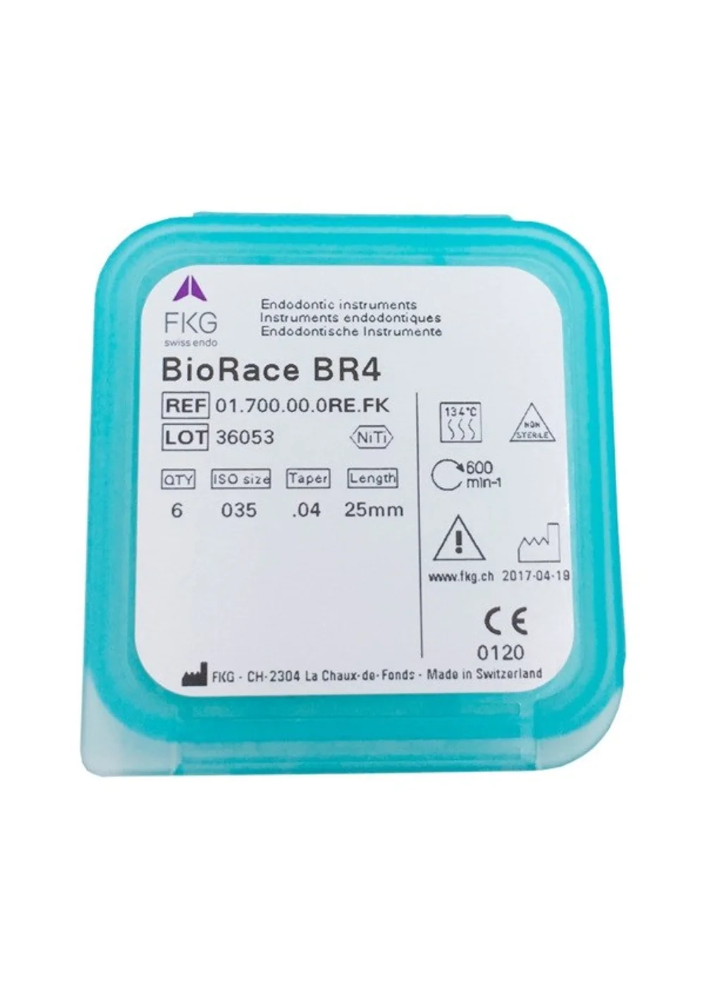Bio RaCe - эндодонтические файлы, BR4, конус 4%, 25 мм, №35, 6 шт