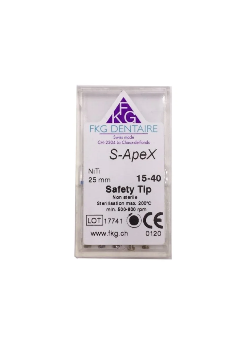 S-Apex NiTi Ra - машинный никель-титановый файл, 25 мм, №15-40, 6 шт