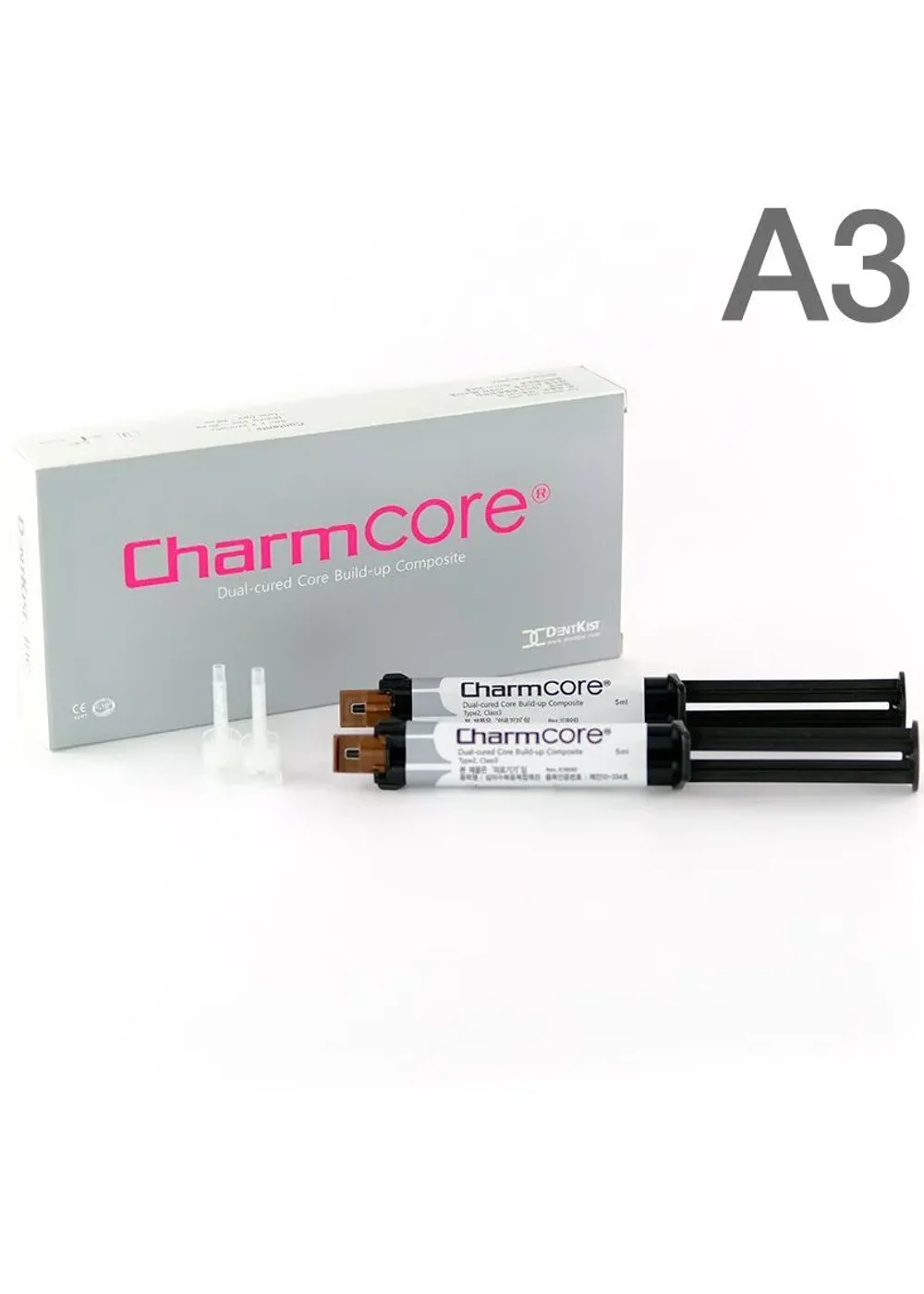 Композит двойного отверждения, DentKist, CharmCore, A3, набор, 2 шприца по 5 мл