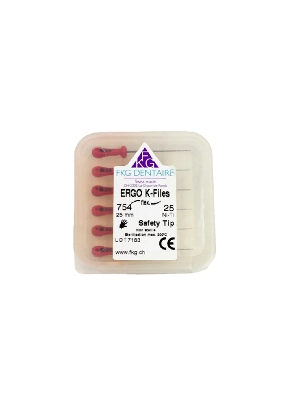 ERGOFLEX K Ni-Ti - ручные никель-титановые файлы, эргономичная ручка, 25 мм, №25