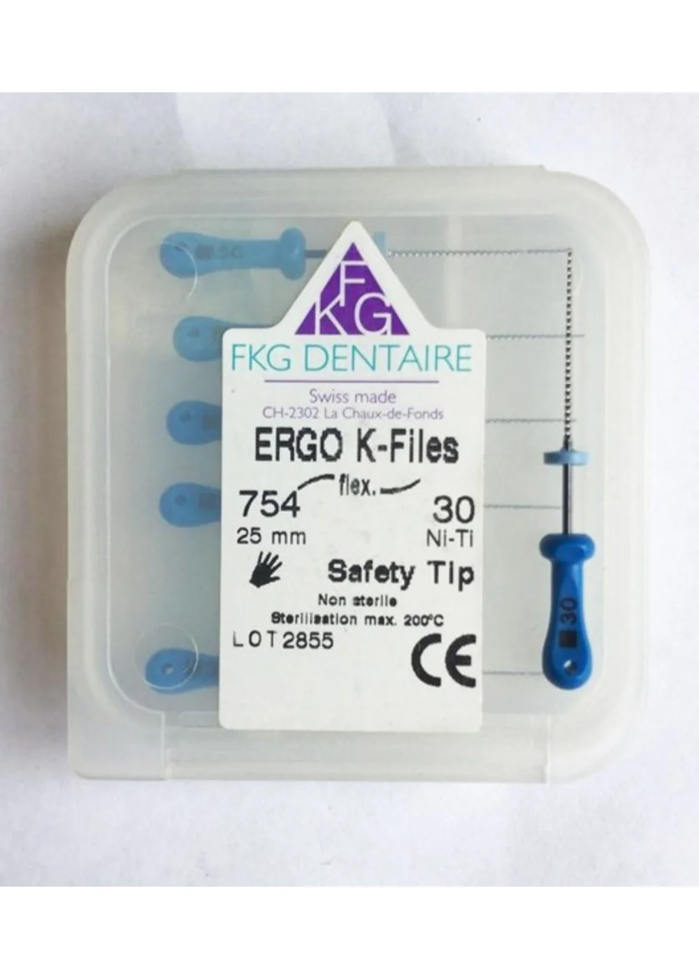ERGOFLEX K Ni-Ti - ручные никель-титановые файлы, эргономичная ручка, 25 мм, №30