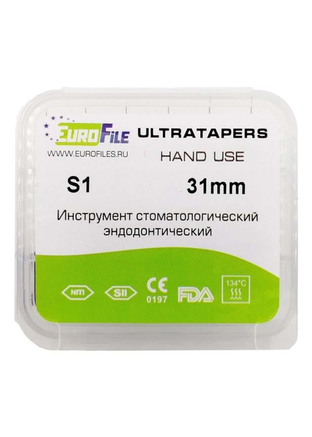 Ultratapers Hand - ручные файлы, 31 мм, размер S1, никель-титан, 6 шт