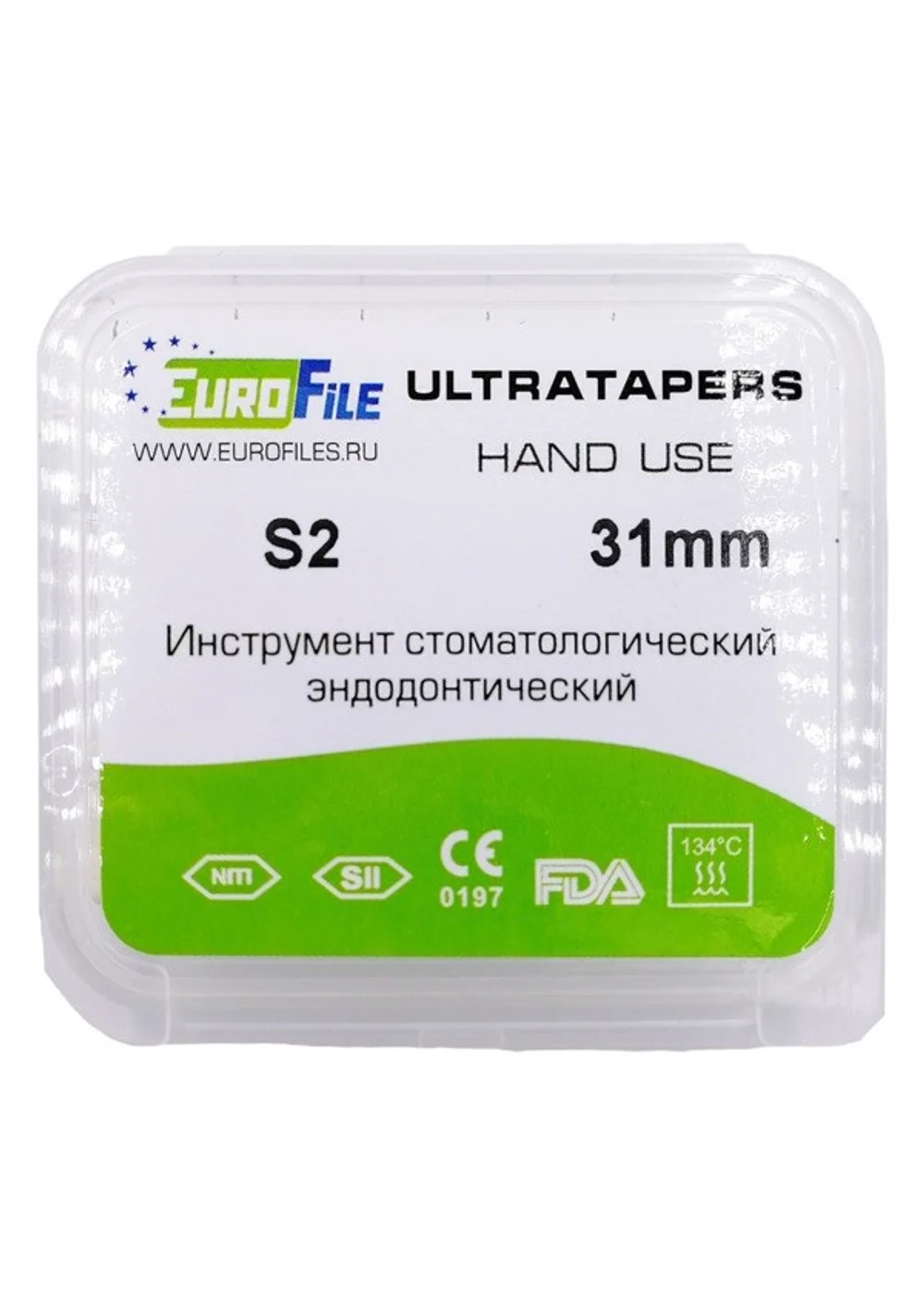 Ultratapers Hand - ручные файлы, 31 мм, размер S2, никель-титан, 6 шт