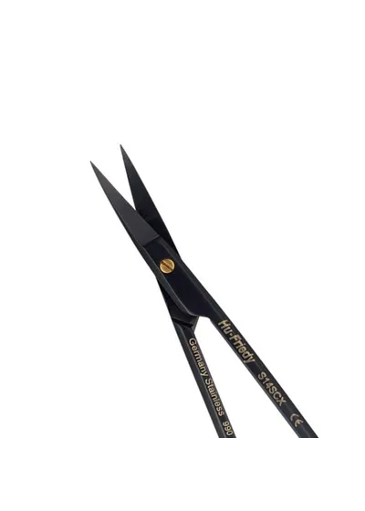 Ножницы LaGrange, Super-Cut, остроконечные, двойной изгиб, 1 зубчатое лезвие, Black line, 11,5 см