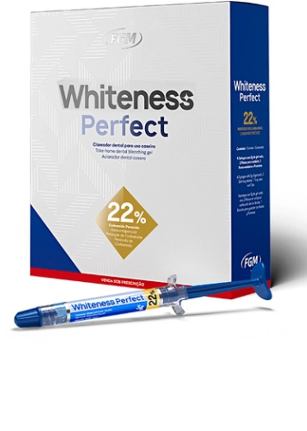 Whiteness Perfect 22% (4шпр.х3г, 2 плас., контейнер)-домашнее дневное отбеливание на основе перекиси карбамида, FGM (Бразилия)