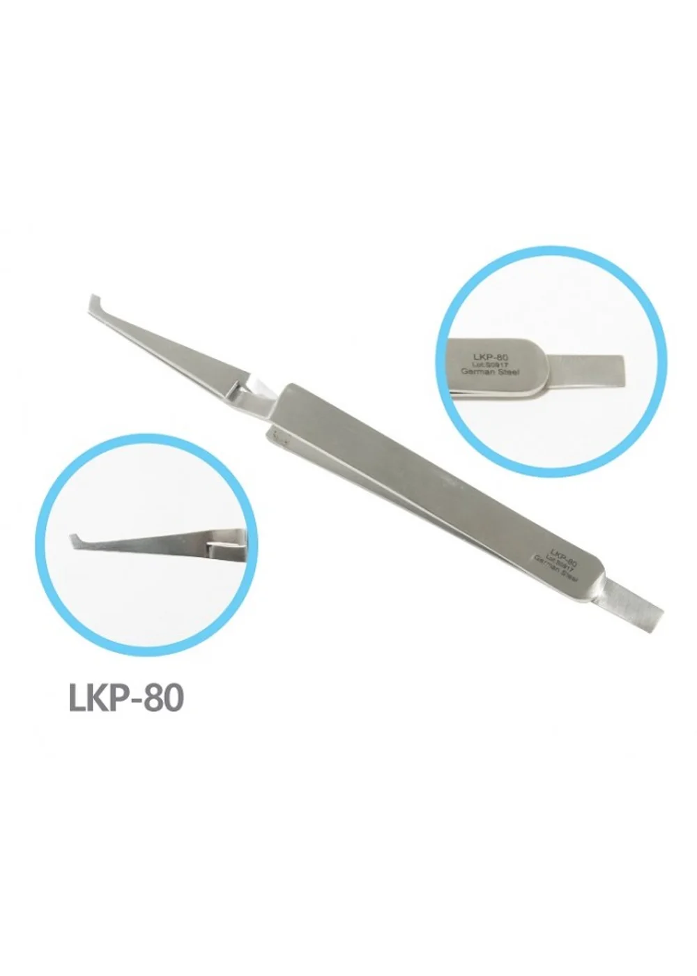 Пинцет, LK MEDICAL, обратный прямой для брекетов с позиционером, LKP-80
