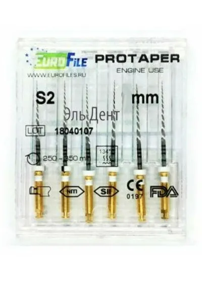 Ultratapers Engine Use S2, 31мм, машинные файлы, никель-титан, (6шт.).Eurofile