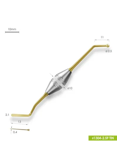 Гладилка FABRI 1304-2,5F TiN штопфер-шарик d=2,5мм с покрытием большая