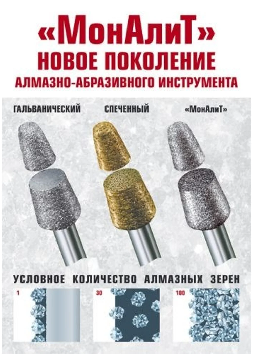 Бор алмазный 001.023 шар FG d=023 (красный), 1шт, МонАлиТ
