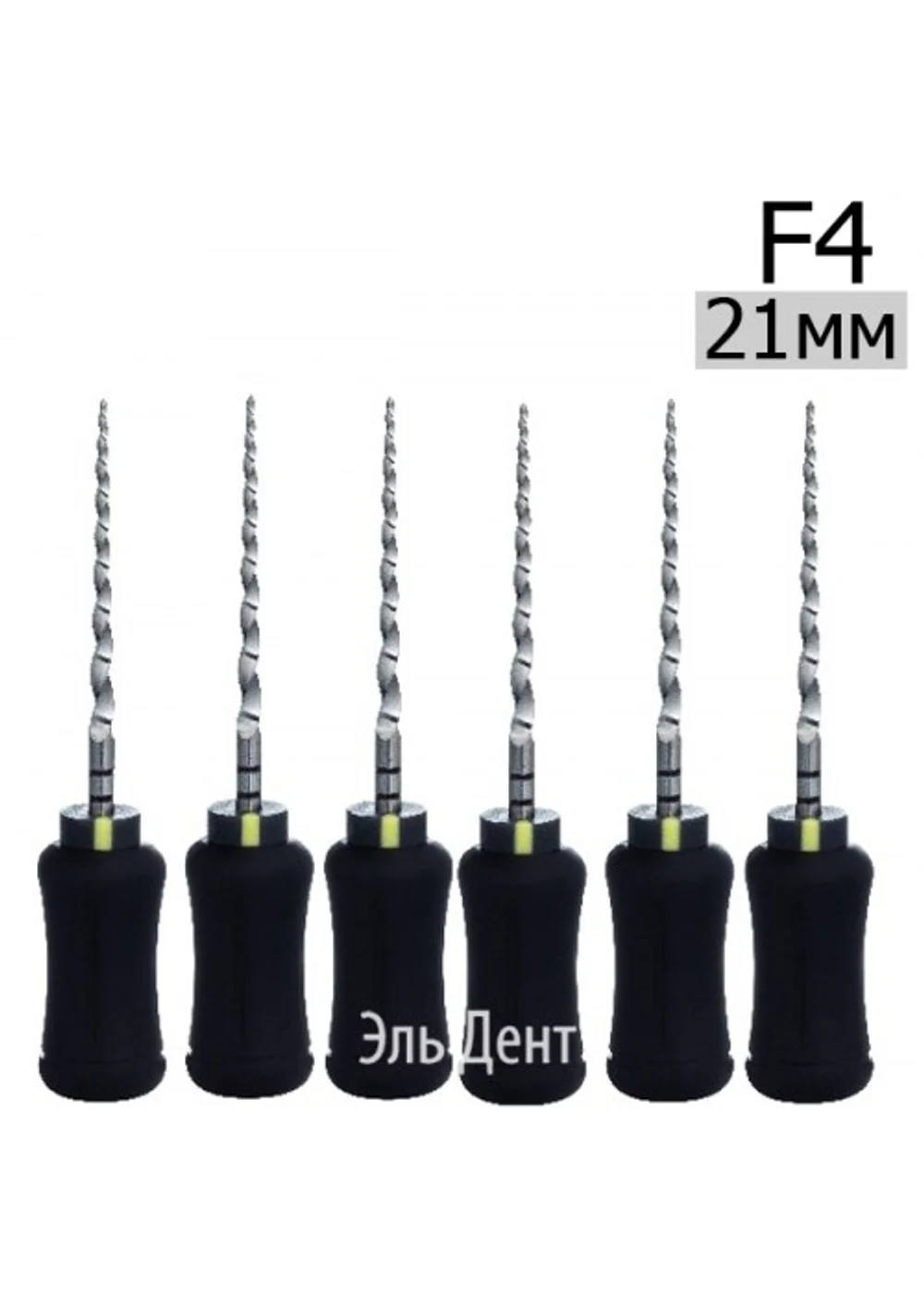 Ultratapers Hand F4, 21мм, ручные файлы, никель-титан, (6шт.) Eurofile