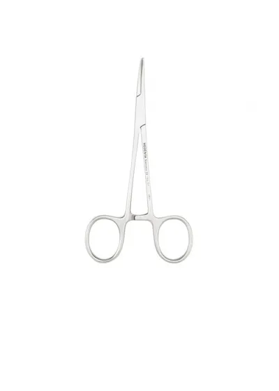 Зажим, Medenta Instrumets Co., Halstead Mosquito изогнутый, 125 мм