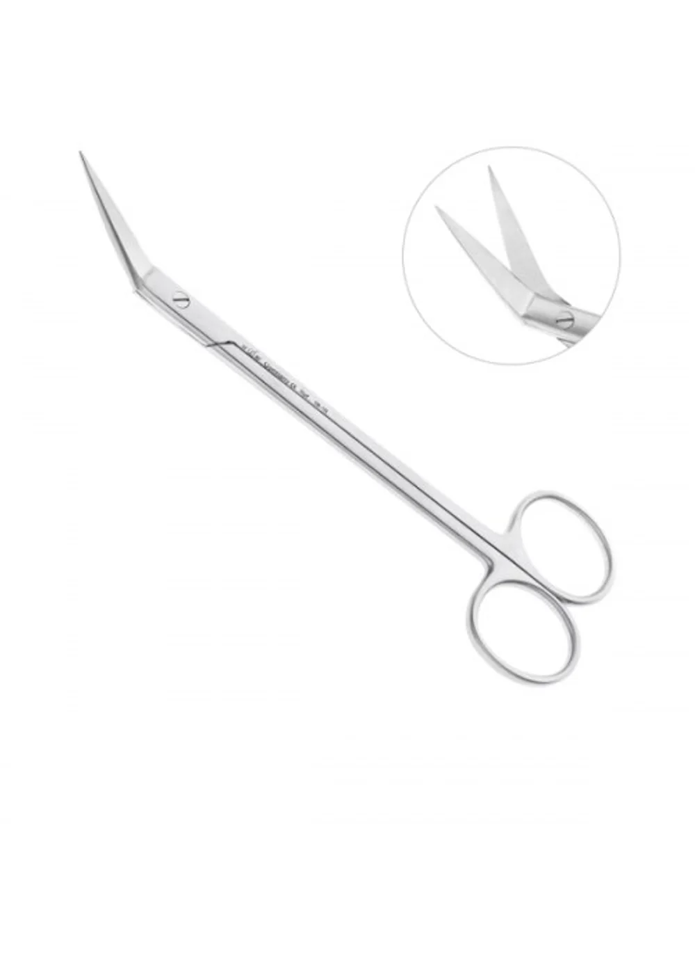 Ножницы хирургические двойные угловые, HLW Dental, Locklin, 160 мм, нержавеющая сталь