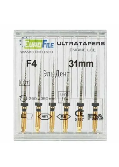 Ultratapers Engine Use F4, 31мм, машинные файлы, никель-титан, (6шт.).Eurofile