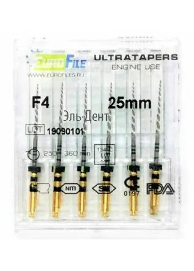 Ultratapers Engine Use F4, 25мм, машинные файлы, никель-титан, (6шт.).Eurofile