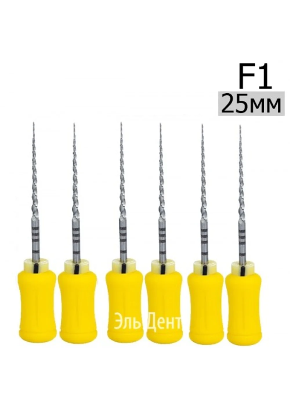 Ultratapers Hand F1, 25мм, ручные файлы, никель-титан, (6шт.) Eurofile