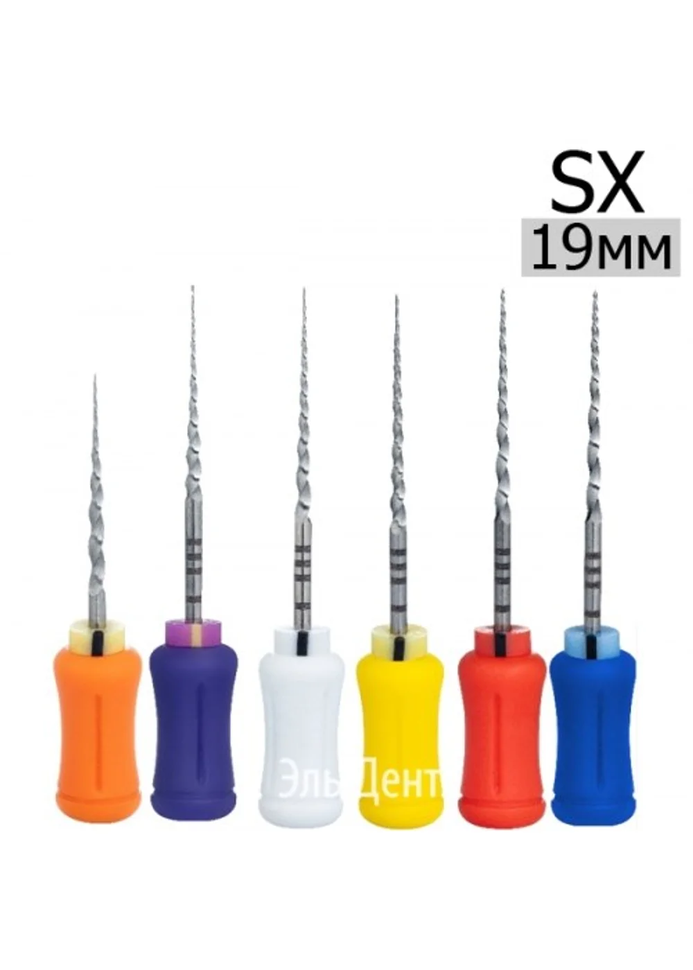 Ultratapers Hand SX, 19мм, ручные файлы, никель-титан, (6шт.) Eurofile