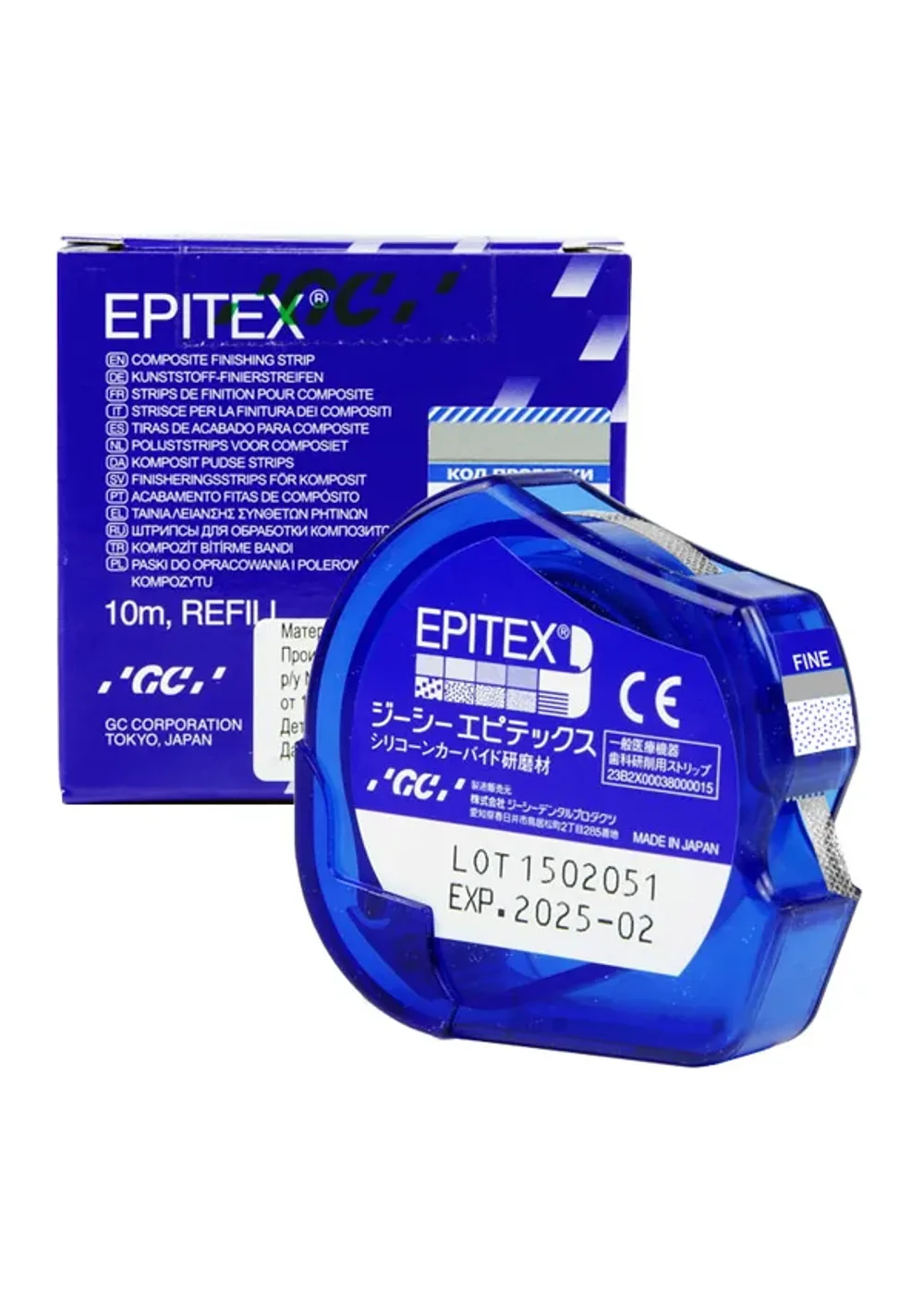 Штрипсы, GC, Epitex F, пластиковые, мелкозернистые, серые, 5мм, 10м