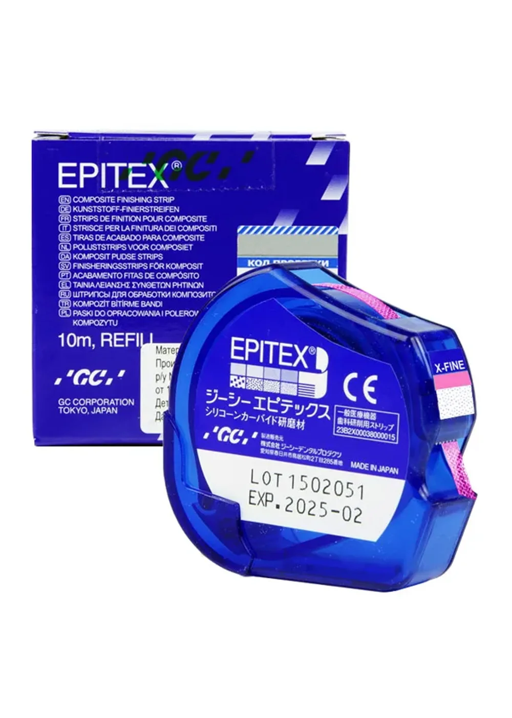 Штрипсы, GC, Epitex XF, пластиковые, сверхмелкозернистые, зеленые, 5мм, 10м