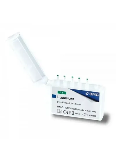Штифты стекловолоконные, DMG, LuxaPost 1.5 мм, зеленые, 5 шт