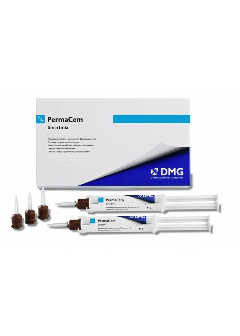 Цемент, DMG, ПермаЦем (PermaCem) Smartmix, композитный двойного отверждения, 2 шприца по 10г, 212034