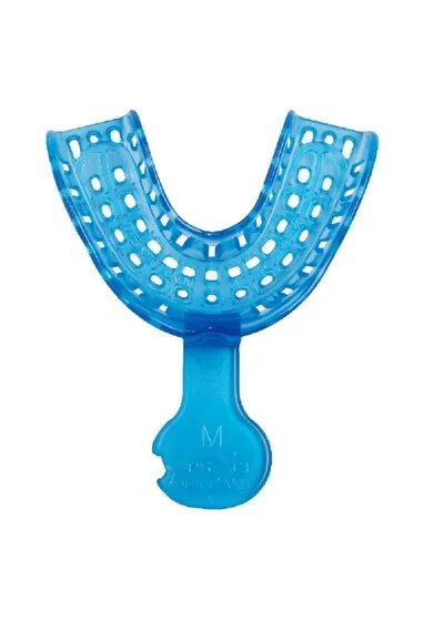 Ложка одноразовая оттискная Plastic Tray LM, низ, размер M, синяя, 1 шт