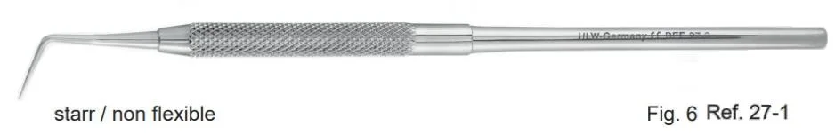 Зонд односторонний жесткий, форма 6, 27-1*, (HLW Dental Instruments)