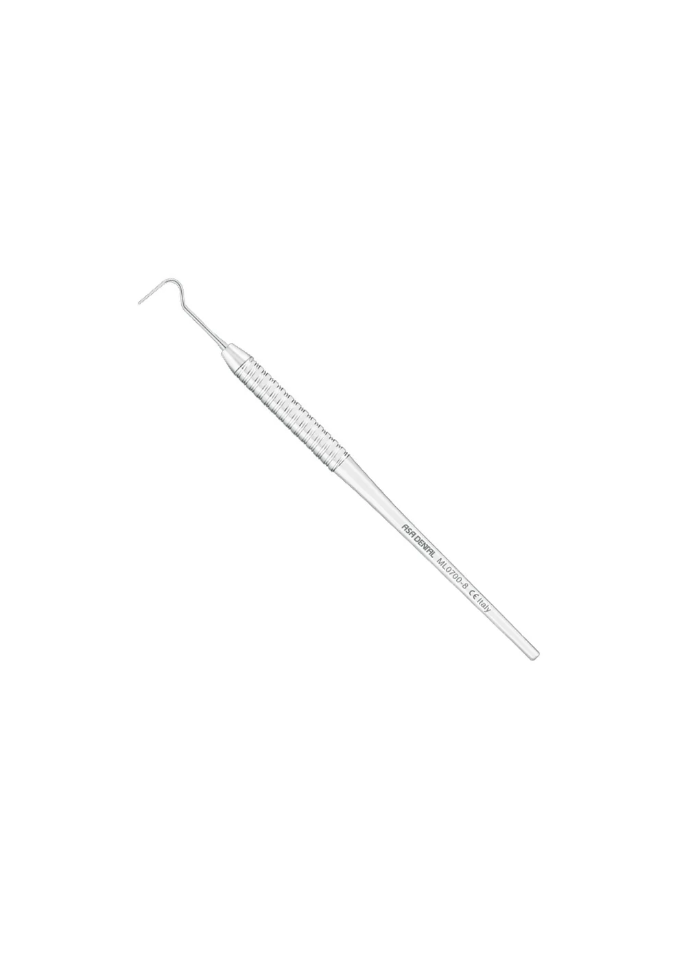 Asa Dental ML0700-8 - зонд N8 односторонний закругленный Leonardo с полой легкой ручкой