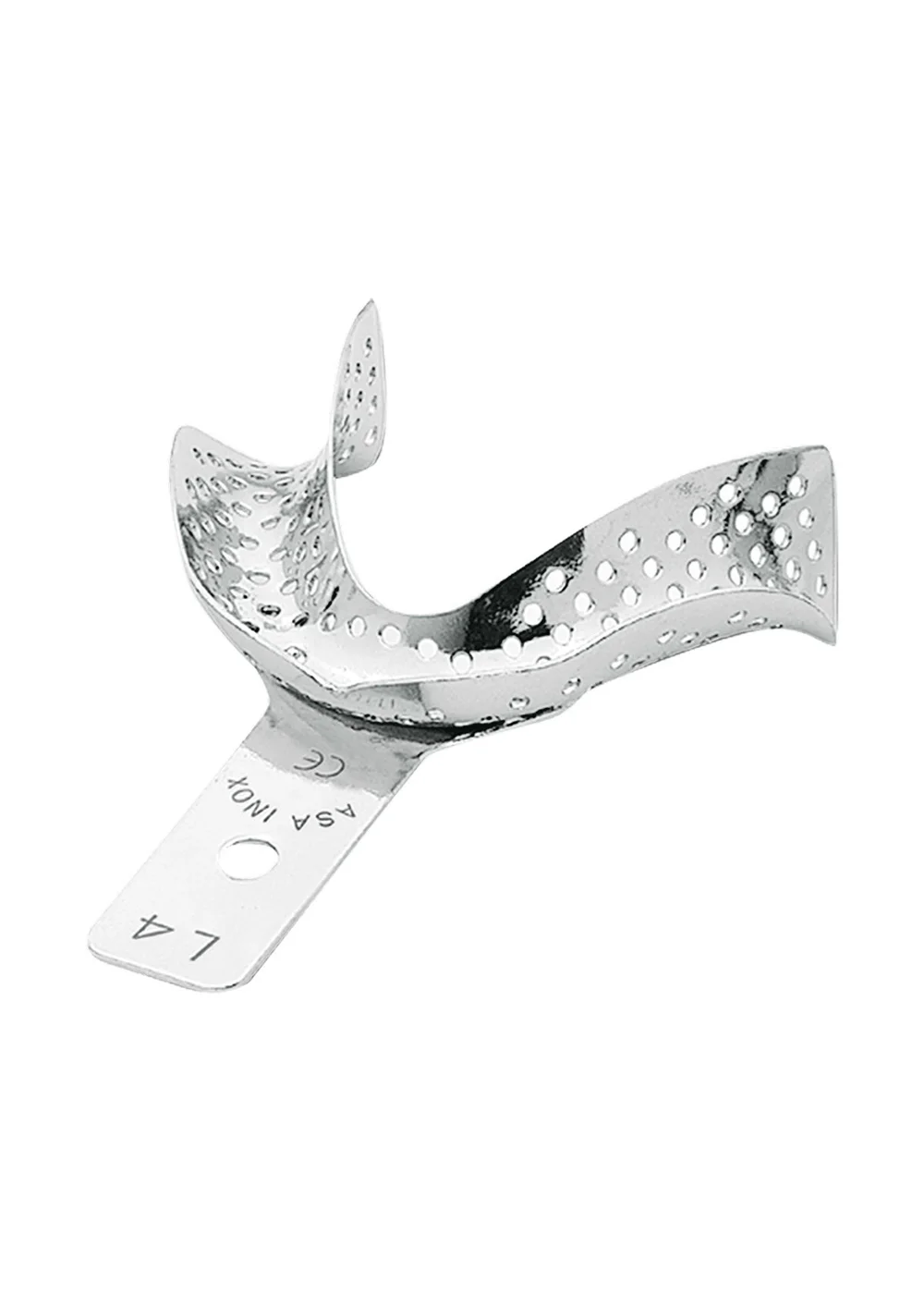Asa Dental 2813-L4 - ложка слепочная нижняя средняя (M) с перфорацией без бортиков для беззубых челюстей